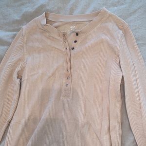 Waffle Knit Henley Shirt